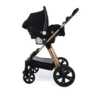 Коляска Pixini Arizona 3 в 1 зі штучної шкіри золото/чорний, з пакетом аксесуарів