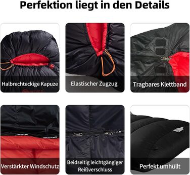 Цей зимовий пуховий спальний мішок має графенову підкладку та наповнювач 620 Power Duck Down, важить лише 1570 грамів і підходить для температур від 0C до -24C, чорний -8C