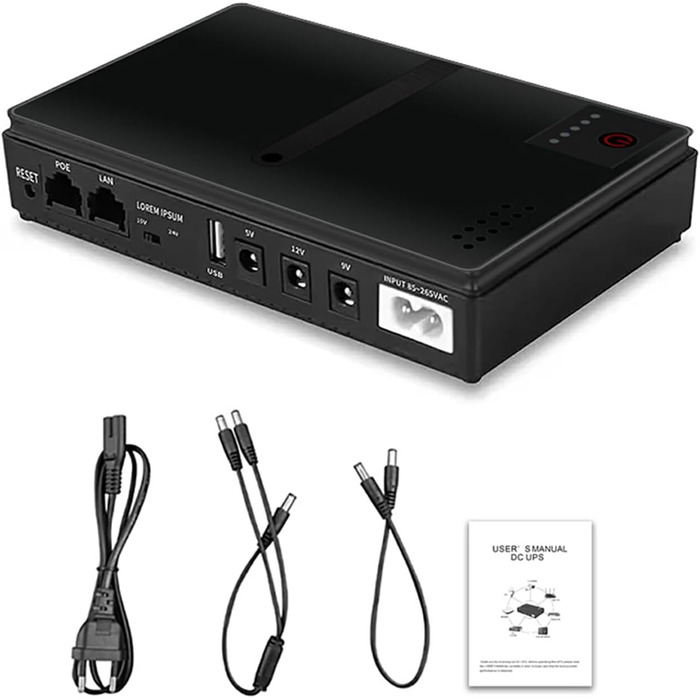 Міні-блок безперебійного живлення 5/9/12 В 10400 мАг для WLAN-маршрутизатора Стабільне джерело живлення ABS 10400 мАг блок резервн