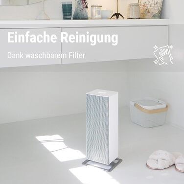 Великий вентилятор-обігрівач Stadler Form Anna з контролем температури, 8 режимами нагріву (300-200 Вт), захистом від перекидання та автоматичним режимом, білий