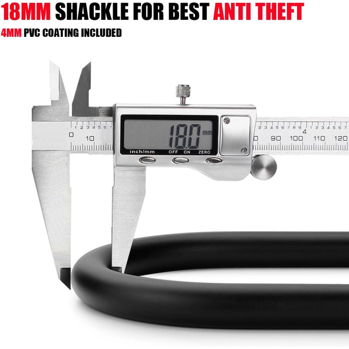 Велосипедний U-замок, міцний кодовий замок для велосипедів, скутерів, мотоциклів, захист від крадіжки (чорний, дужка 14 мм) Чорний, дужка 14 мм