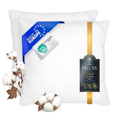 Бавовняні подушки FAM&39Home 65x65, 2 шт., дихаючі подушки, що можна прати, 65x65, подушки з порожнистого волокна з поліестеру, наповнювач для подушок, підходить для алергіків