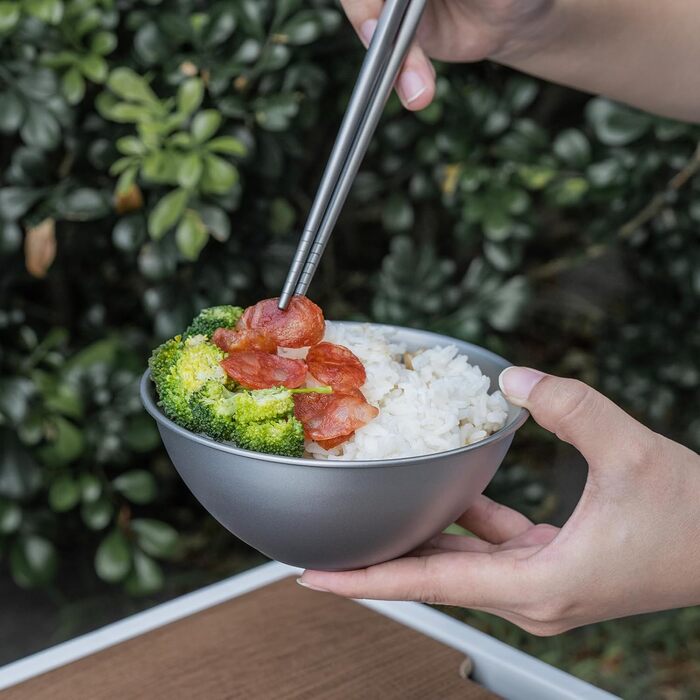 Титанова миска Boundless Voyage з подвійними стінками, термостійка для супу, салатниці, террину, каструлі