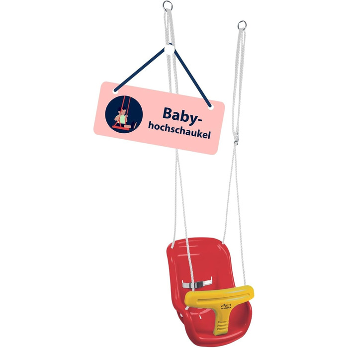 Дитячі гойдалки регульовані по висоті 120-180 см червоного/жовтого кольору для саду I Дитячі гойдалки на вулиці I Дитячі гойдалки