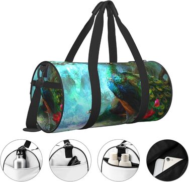 Яскрава спортивна сумка-дорожня Павичче око, унісекс, велика містка сумка для подорожей та спорту