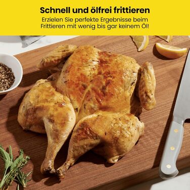 Цифрова фритюрниця Chefman, сімейний розмір 4.75 літра, керування одним дотиком, картопля фрі, курка, м'ясо, риба, антипригарний, можна мити в посудомийній машині, автоматичне вимкнення, чорний Великобританія