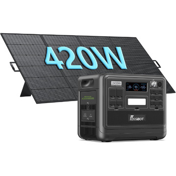 Сонячний генератор FOSSiBOT з 2-ма сонячними панелями по 200 Вт, 2048Wh LiFePO4 Powerstation 3 шт. 230V 2400W AC розетка мобільний