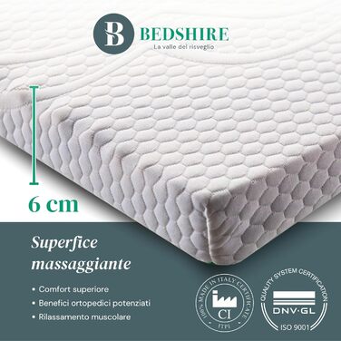 Наматрацник Bedshire для двоспального ліжка, 180 x 190 см, піна з ефектом пам&39яті, висота 6 см, зі знімним чохлом, стиль футон, ортопедичний. 180x190