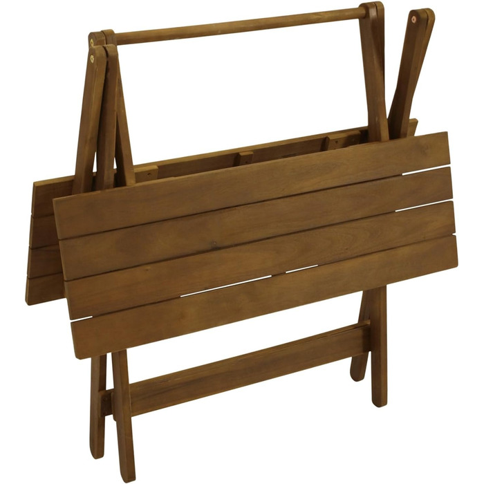 Складаний садовий стіл DEGAMO Bahia 90x60 см, коричневий колір акації, олійний, для вулиці, сертифікований FSC