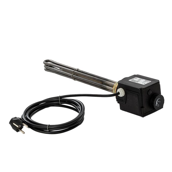 Електричний нагрівальний елемент 3 кВт, різьба 1 1/2&quot, регульований, для вкручуваних нагрівальних елементів, сонячний