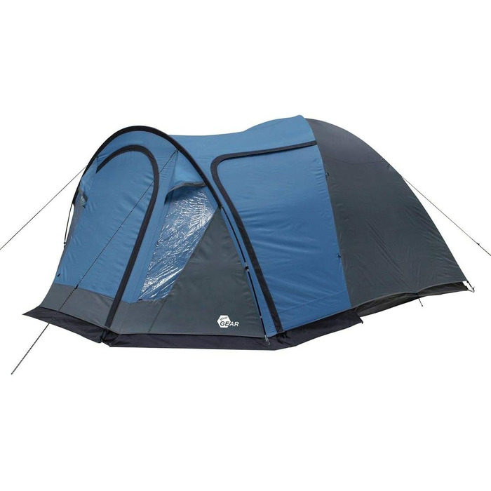 Ваш намет GEAR Tivano 5-місний купольний намет Вітальня Бічний вхід Вікно Висота 5000 мм УФ 50 Захист Синій сірий