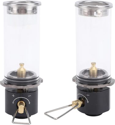 Газовий ліхтар для кемпінгу з алюмінієвого сплаву та латуні, вінтажний дизайн, легкий 105 мм - термостійке скло, міцна конструкція, ідеально підходить для походів та риболовлі