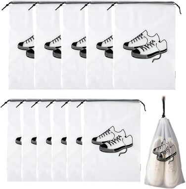 Прозорі сумки для взуття, 10 шт. Дорожня сумка для взуття 2 розмірів, водонепроникні сумки для зберігання, сумка для зберігання взуття зі шнурком, сумка для взуття, пилозахисна, сумка для зберігання взуття
