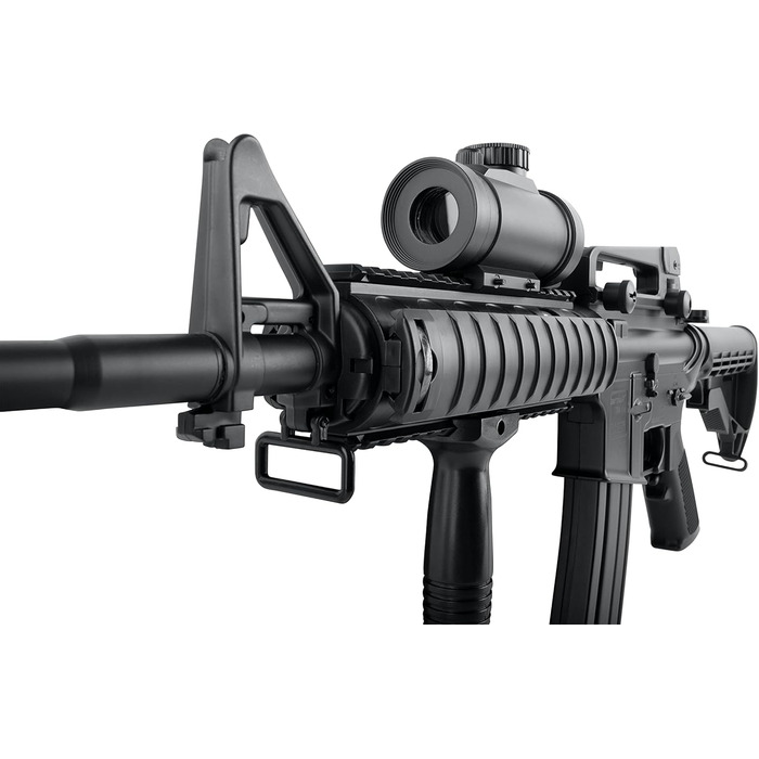 Страйкбольна гвинтівка airmaX M4 Sport Series AEG – кал. 6 мм, <0.5 Дж, повний комплект з Red Dot, акумулятором, цівкою та подовжувачем ствола