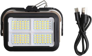 Світлодіодний сонячний кемпінговий ліхтар із зарядкою USB-C, 3600 мАг, акумуляторний робочий ліхтар, регульований 4-ступінчастий кольоровий COB-прожектор, алюміній IPX4 (4K)