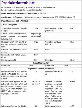 Торшер HOMCOM для вітальні, підлогова лампа, тепле світло 3000K, латунь