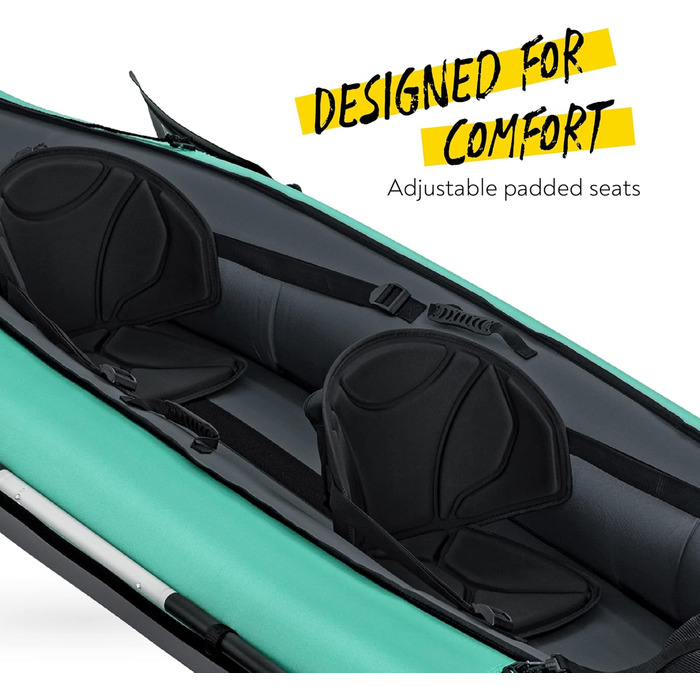 Надувний човен Bestway Hydroforce Ventura Kayak для 2 осіб з ручним насосом, веслом та сумкою для зберігання, двомісний каяк, новий