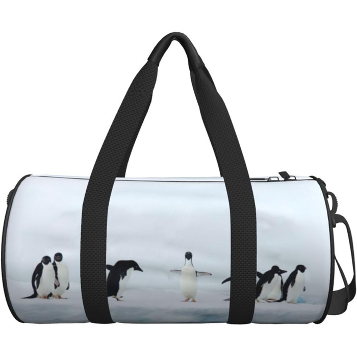Дорожня сумка Париж, з принтом, кругла, великої місткості, для піших прогулянок, відпустки, ділових поїздок та іншого, пінгвіни на айсберзі, універсальний розмір