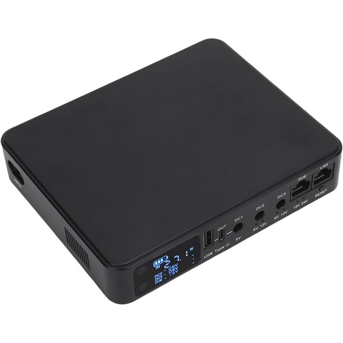 Міні-UPS джерело безперебійного живлення, 10400 мАг, USB-PoE, безперервний захист для камер відеоспостереження та модемів (Європейська вилка)