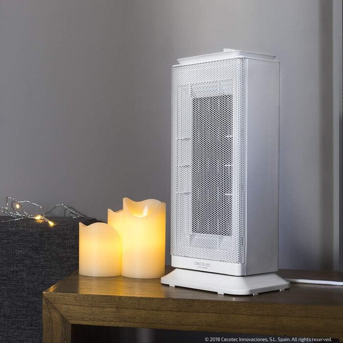 Вертикальний керамічний обігрівач Cecotec ReadyWarm 6200 Ceramic Sky, 2000 Вт, теплий та холодний обдув, осциляція, 3 режими з терморегулятором, для приміщень до 25 м