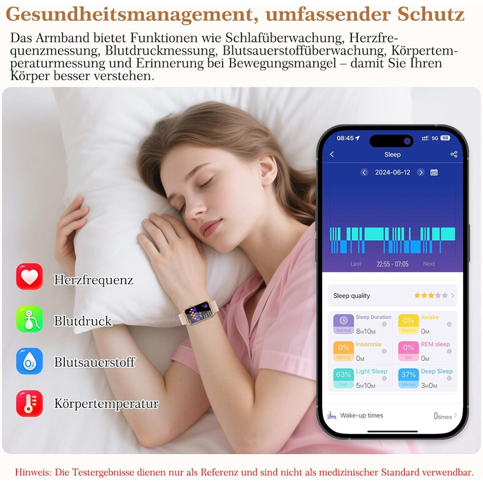 Новий смарт-годинник 2026 року для жінок з ЕКГ/годинником на батарейках/ІМТ/ВСР/монітором сечової кислоти/артеріального тиску/монітором сну/апное, 1,57-дюймовий годинник для здоров&39я та фітнесу з функцією телефону, 24-годинний монітор серцевого ритму, S