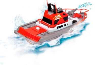 Човен на дистанційному керуванні з радіоуправлінням, пожежна команда, функція розбризкування води, 3 канали, 27 МГц, USB зарядка,