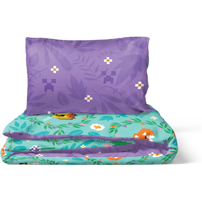 Постільна білизна Jay Franco Minecraft з квітковим візерунком - односпальний комплект постільної білизни з наволочкою 50 x 70 см б