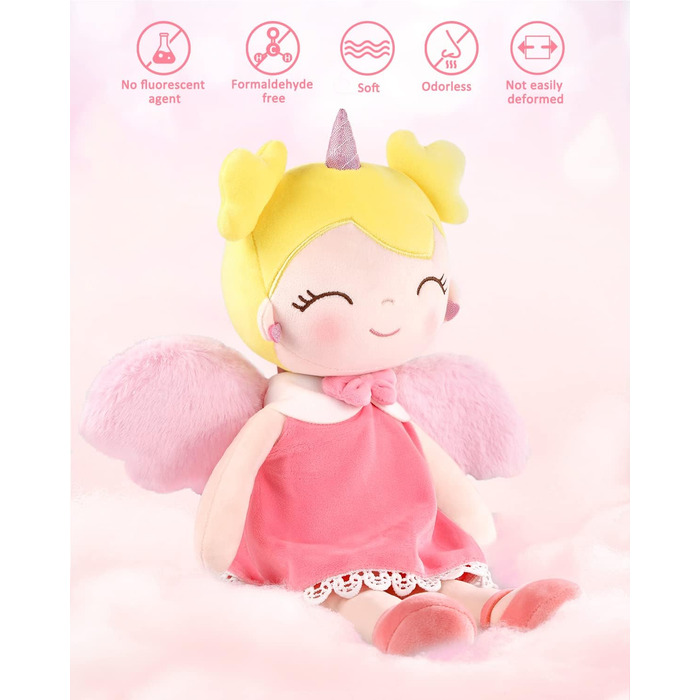 М&39яка тканинна лялька GAGAKU 40 см. Єдиноріг, ляльки-охоронці, подарунок на хрещення, подарунки на хрещення для дівчаток. М&39як