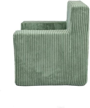 Дитяче крісло FORTISLINE з вельвету (547x34 см) - М&39яке та безпечне ігрове крісло та дитячий диван - Сертифіковане Oeko-Tex крісло з пінопласту - Дитяче крісло для дитячої кімнати, світло-зелене