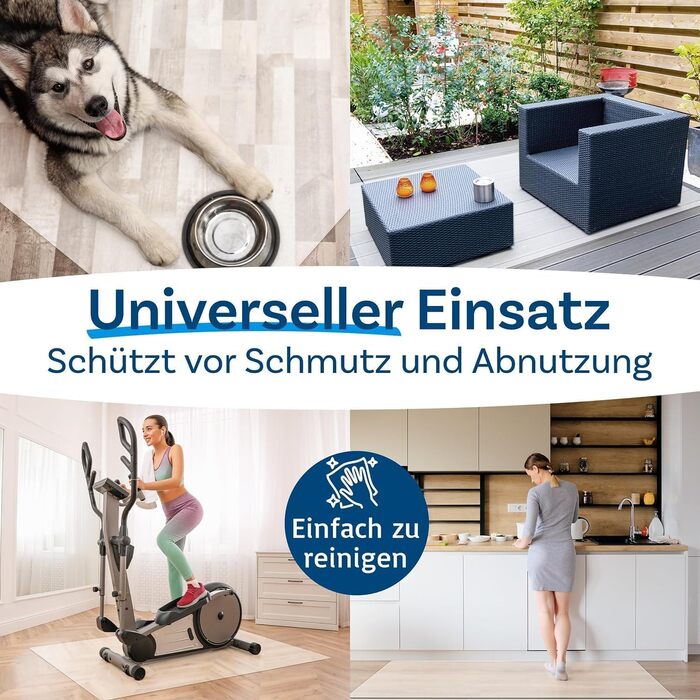 Захисний килимок для твердих підлог KARAT - 100 x 120 см, молочно-білий - Захисний килимок для офісних стільців, захисний килимок для паркету, ламінований килимок з поліпропілену (Revolution)