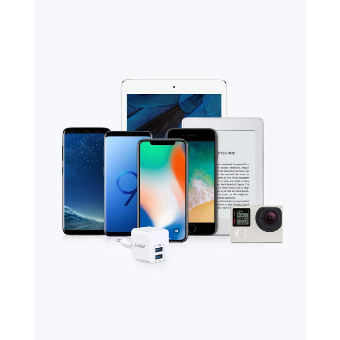 Надзвичайно компактний зарядний пристрій USB, потужність 2,5 А, сумісний з iPhone XS/XS Max/XR/X / 8/7 / 6 / Plus, iPad Pro/Air 2