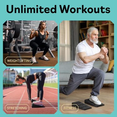 Клин для присідань Блок клина для присідань Вантажопідйомність 235,9 кг Похила дошка для розтяжки литок Розтяжка для литок, Похила дошка Зелена стрічка опору для йоги