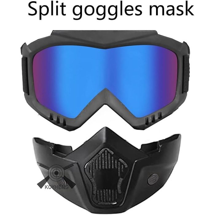 Страйкбольний шолом та повнолицьова маска, знімні страйкбольні окуляри, пейнтбольний шолом PJ Fast з переднім кріпленням для ПНВ та бічною планкою, сині лінзи