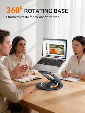 Стійка для ноутбука Anifrim 360 з регулюванням висоти та кута нахилу, розширювана, ергономічна підставка для ноутбука для стоячих столів, сумісна з MacBook та ноутбуками 10-17 дюймів, сірого кольору