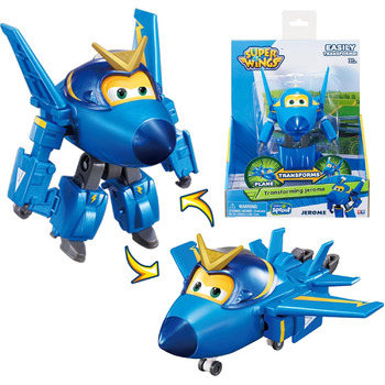 Літак Super Wings Jerome, іграшка-трансформер та фігурка робота, мультяшна іграшка для дітей віком від 3 до 8 років, хлопчики, дівчатка 12 см, синій