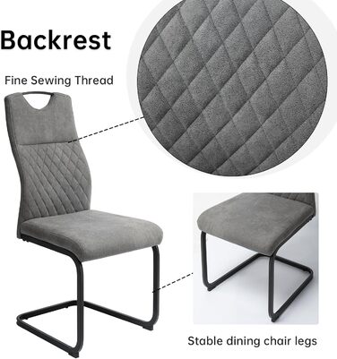 Обідні стільці JIEXI, комплект з 4 шт. , консольні стільці з високою спинкою, м&39які бічні стільці, стільці для вітальні, 150 кг (2 місця)