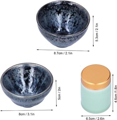 Елегантний керамічний чайний набір ручної роботи з 2 чашок та 1 скарбнички ідеальний вибір для поціновувачів чаю, як елемент декору або подарунок. Набір вирізняється витонченим, ручним виконанням.