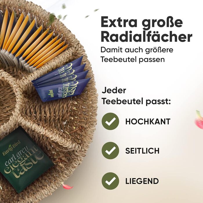 Коробка для зберігання чайних пакетиків надзвичайно великі радіальні відділення кругла коробка для зберігання чайних пакетиків Органайзер, коробка, для зберігання чаю з морської трави виберіть свою модель