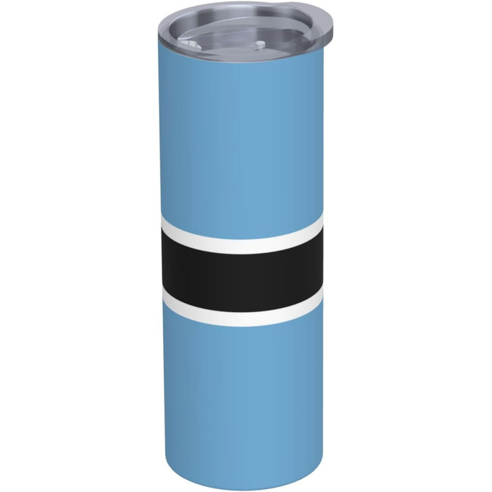 Кухоль з прямою трубочкою, дизайн прапор Ботсвани, друкований, дорожній кухоль, підходить для кемпінгу, офісу та дому, 590 мл