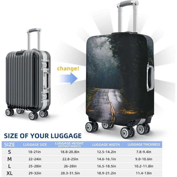 Чохол для валізи Міський пейзаж BAFAFA, еластичний захист від подряпин та пилу, чорний, розмір 80