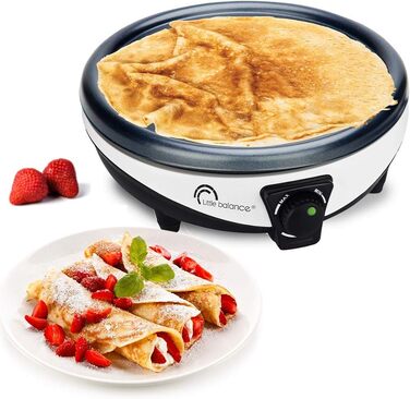 Млинниця LITTLE BALANCE 8212 Happy Crpes & Pancakes, чавунно-керамічна, біла/чорна біла/чорна