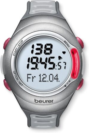Пульсометр Beurer PM 70, вимірювання серцевого ритму, управління часом, водонепроникний, кріплення для велосипеда та інтерфейс для ПК, тест фізичної підготовки