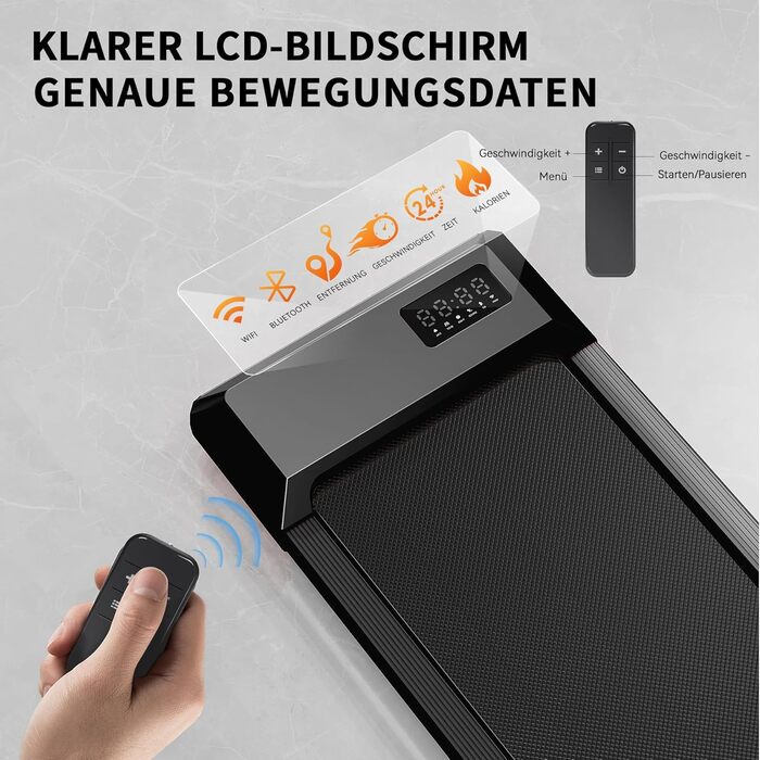 Килимок для ходьби Superun з нахилом 6 Бігова доріжка для дому, макс. 6 км/год та 12 км/год, із застосунком та пультом дистанційного керування Настільна бігова доріжка, макс. 136 кг, з багатофункціональними забігами та тренувальними смугами, 90 см, з нахи