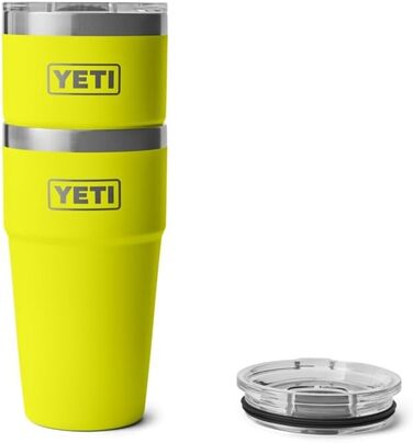 Стаканка YETI Rambler об&39ємом 591 мл (20 унцій) зі знімною кришкою MagSlider, термокружка з нержавіючої сталі, вакуумна ізоляція колір Firefly Yellow