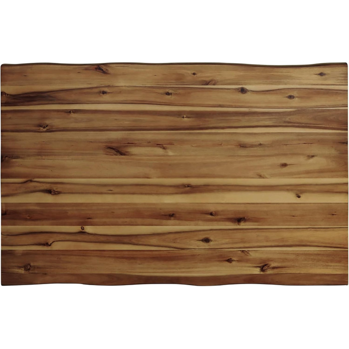 Обідній стіл SAM Harley 120 x 80 см Масив акації Медовий колір З натуральним краєм Срібна металева основа-павук Легкий у догляді стіл з натуральним краєм/Обідній стіл/Кухонний стіл 120 x 80 см Медовий/Срібний