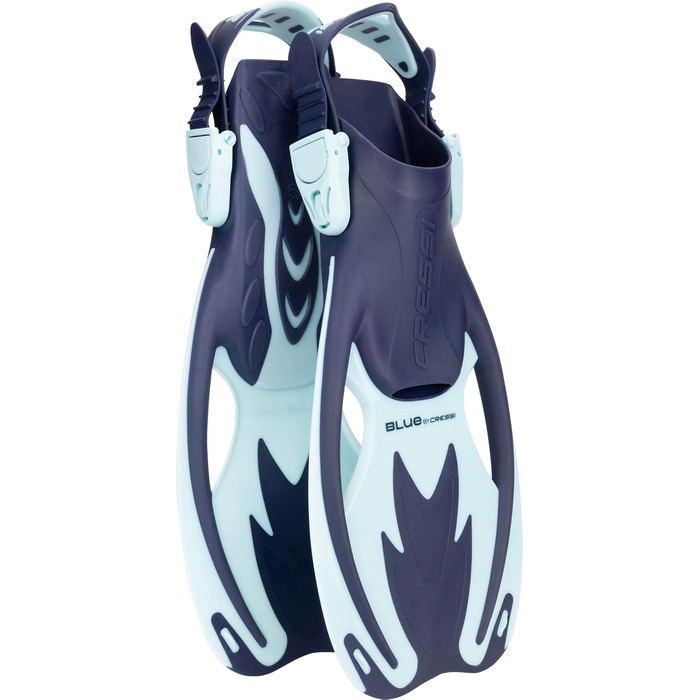 Набір для снорклінгу для дітей з короткими ластами, силіконовою маскою та сухим трубкою, темно-синій/крижано-блакитний, L-XL