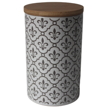 Банка Ornament Limited Edition, біла з декором "Лілія", 0,7 л