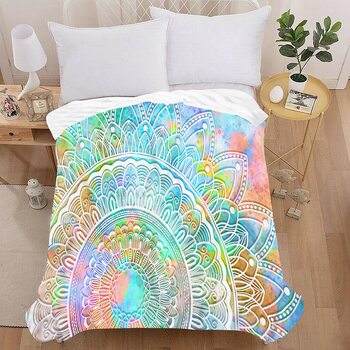 Плед Morbuy Mandala Plush, м&39який фланелевий плед для дивана, теплий плед для дивана, плед з мікрофібри для покривала/кушетки (150x200 см, світло-блакитний) 150x200 см світло-блакитний