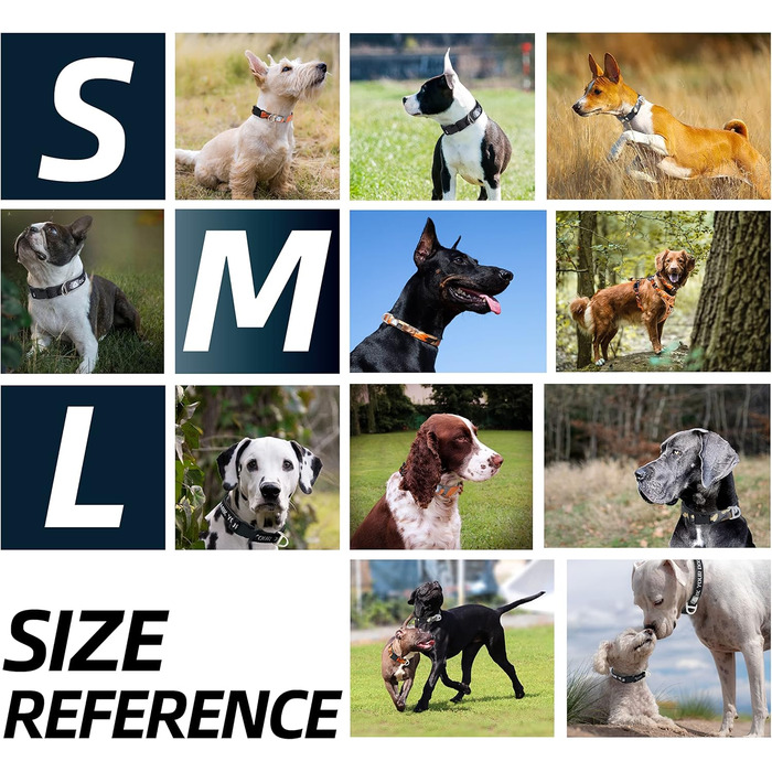 М'який пом'якшений нашийник для собак, регульований міцний нашийник з логотипом 3M, що відбиває світло, для великих порід собак (30), камуфляж помаранчевий, розмір L (обхват шиї 46-66 см)