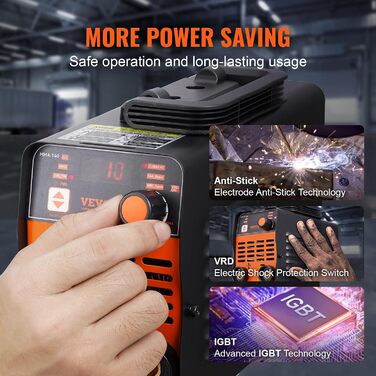 Зварювальний апарат VEVOR 220 В, 140 А ARC/Lift TIG, портативний 2-в-1 з LED-дисплеєм, функціями Hot Start, Arc Force, Anti-Stick та VRD, MMA інвертор
